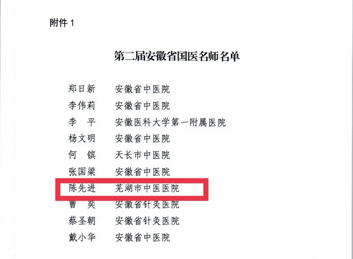 【喜報(bào)】蕪湖市中醫(yī)醫(yī)院多人獲評(píng)第二屆安徽省國醫(yī)名師、第三屆安徽省名中醫(yī)、第一屆安徽省名中藥師(圖2)